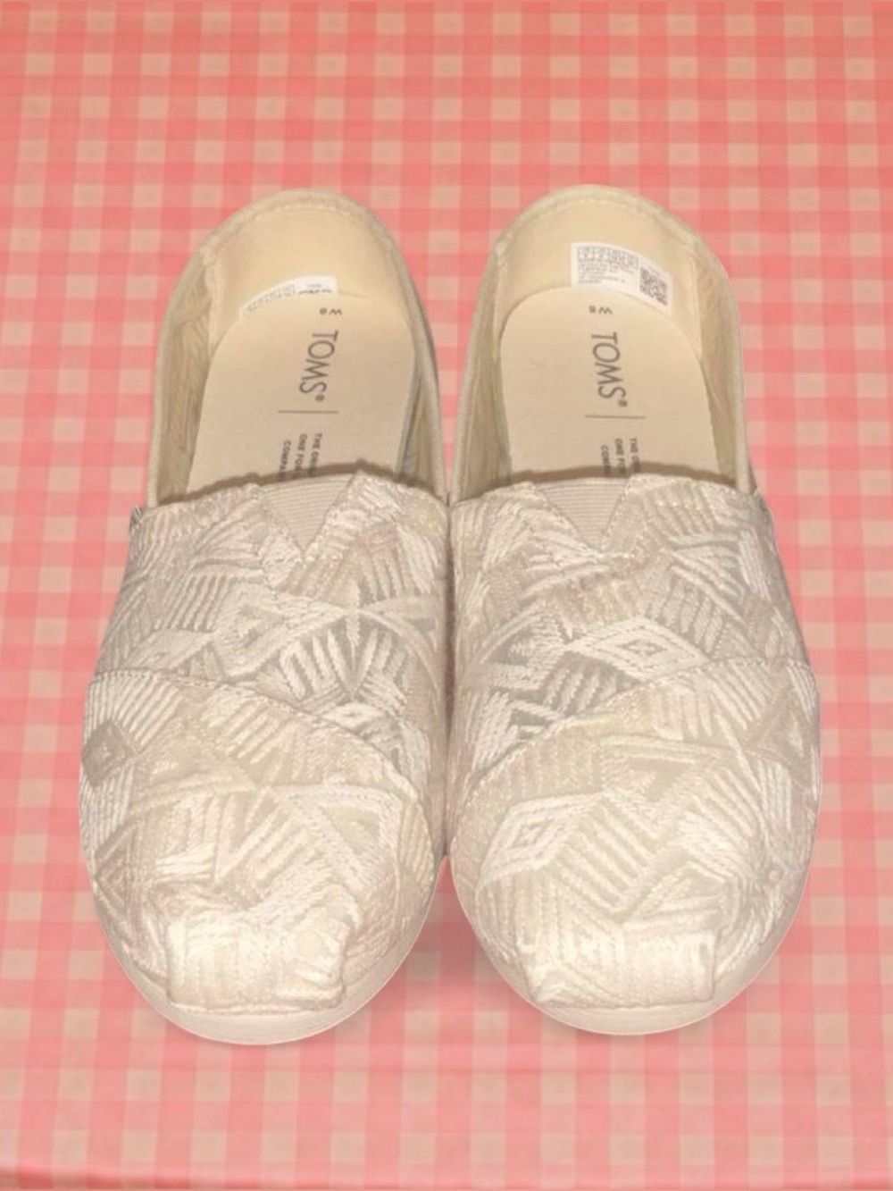 TOMS Alpargata CloudBound Natural Lace Size 8 slip on